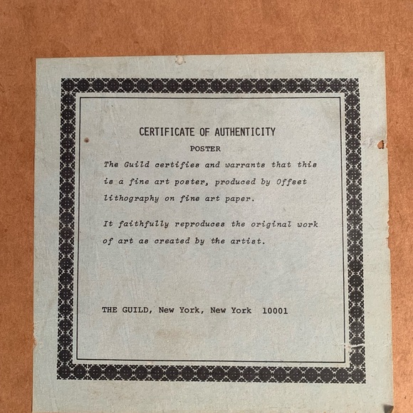 ERTÉ 1892-1990 MUSEUM ADVERTISING LITHOGRAPH BEAUTY AND THE BEAST COA - Picture 2 of 4